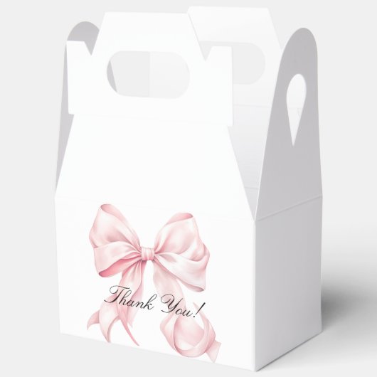 Pink Bow Baby Shower Coquette Bow Theme Bedankdoosjes (Open)