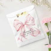 Pink Bow Baby Shower Coquette Bow Theme Bedankzakje (Gezegeld)