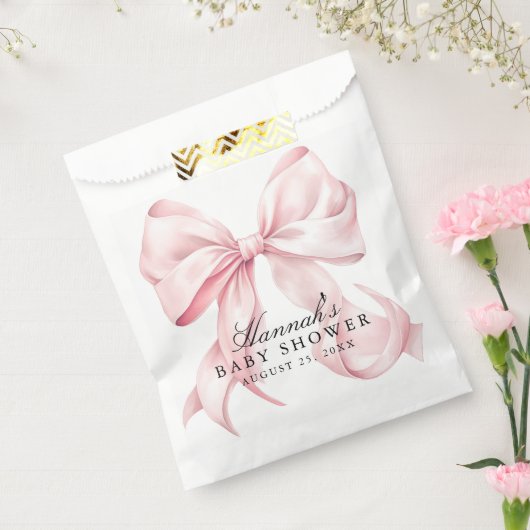 Pink Bow Baby Shower Coquette Bow Theme Bedankzakje (Gezegeld)