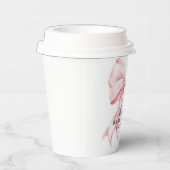 Pink Bow Baby Shower Coquette Bow Theme Papieren Bekers (Rechts)