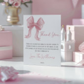 Pink Bow Baby shower Dank u kaart