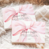 Pink Bow Baby Shower Diaper Raffle Informatiekaartje