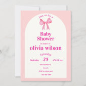Pink Bow Baby Shower.elegant baby shower. Kaart (Voorkant)