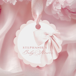Pink Bow Baby Shower Favor Tag Bedankjes Labels