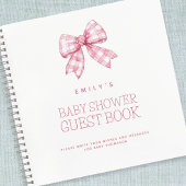 PInk Bow Baby shower Gastenboek Notitieboek
