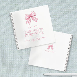 PInk Bow Baby shower Gastenboek Notitieboek