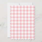 Pink Bow Baby shower Gingham Pastel Girly Elegant Kaart (Achterkant)