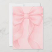 Pink Bow Baby Shower Invitation | Elegant Coquette Kaart (Achterkant)