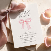 Pink Bow Baby Shower Invitation Kaart