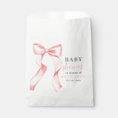 Pink Bow Baby shower Invitation, Roze Coquette Bedankzakje (Voorkant)