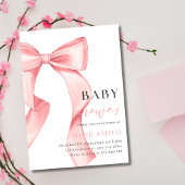 Pink Bow Baby shower Invitation, Roze Coquette Kaart