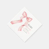 Pink Bow Baby shower Invitation, Roze Coquette Servet (Hoek)