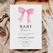 Pink Bow Baby shower Invitation Sjabloon Kaart