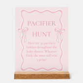 Pink Bow Baby shower Pacifier Hunt spel Acryl Bord
