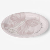 Pink Bow Baby Shower  Papieren Bordje (Gekanteld)