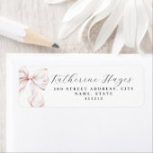 Pink Bow Baby shower Retour Adres Label (Insitu)