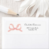 Pink Bow Baby shower retouradres Etiket (Insitu)