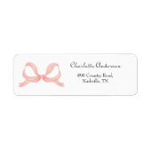 Pink Bow Baby shower retouradres Etiket (Voorkant)