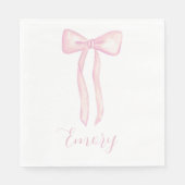 Pink Bow Baby shower servetten  (Voorkant)