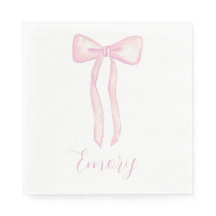 Pink Bow Baby shower servetten