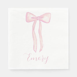 Pink Bow Baby shower servetten 