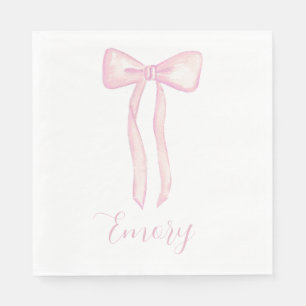 Pink Bow Baby shower servetten