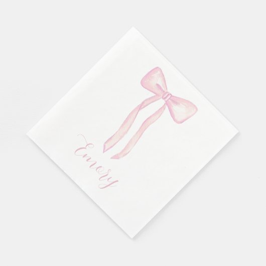 Pink Bow Baby shower servetten  (Hoek)