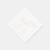 Pink Bow Baby shower servetten, meisje verjaardags Servet (Hoek)
