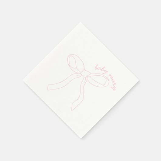 Pink Bow Baby shower servetten, meisje verjaardags Servet (Hoek)