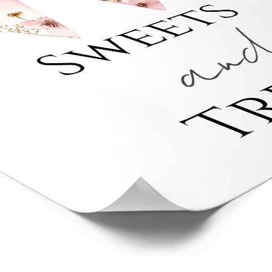 Pink Bow Baby shower snoep en traktaties Party Sig Poster (Hoek)