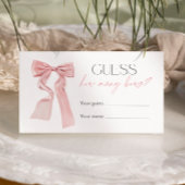 Pink Bow Baby shower spel Raad eens hoeveel bogen Informatiekaartje