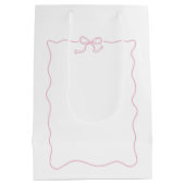 Pink Bow Baby shower Uitnodiging, Meisje Baby show Medium Cadeauzakje (Achterkant)