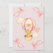 Pink Bow Baby shower UitnodigingssjabloonUitnodigi Kaart (Achterkant)