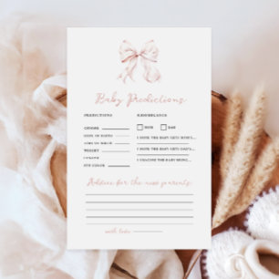 Pink Bow Baby shower Voorspelling & Advies Spel