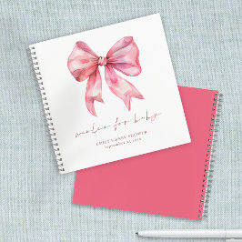 PInk Bow Baby shower Wishes Gastenboek Notitieboek