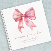PInk Bow Baby shower Wishes Gastenboek Notitieboek
