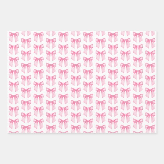 Pink Bow Baby shower Wrapping Paper (Voorkant 3)