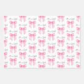 Pink Bow Baby shower Wrapping Paper (Voorkant)