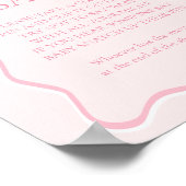 Pink Bow Baby shower Zeg geen Baby spel Poster (Hoek)