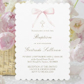 pink bow | Baptism girl Kaart