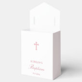Pink Bow Baptism Small Tent Bedankdoosjes (Geopend)