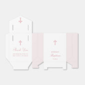 Pink Bow Baptism Small Tent Bedankdoosjes (Uitgevouwen)