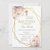 Pink Bow Baptism Spanish Kaart (Voorkant)
