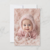 Pink Bow Baptism Thank You Photo Card Bedankkaart (Achterkant)