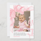 Pink Bow Bedankkaart (Voorkant)