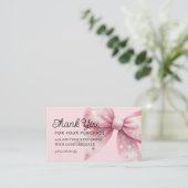 Pink Bow Bedankt voor uw aankoop Visitekaartje (Staand voorkant)