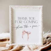 Pink Bow Bedankt voor uw komst Pedestal Sign Reclamebord Met Voetstuk