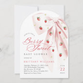 Pink Bow Berry Sweet Baby shower Arch Kaart (Voorkant)
