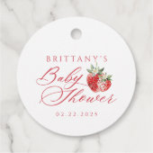 Pink Bow Berry Sweet Baby shower Bedankjes Labels (Achterkant)