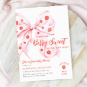 Pink Bow Berry Sweet Baby shower Kaart